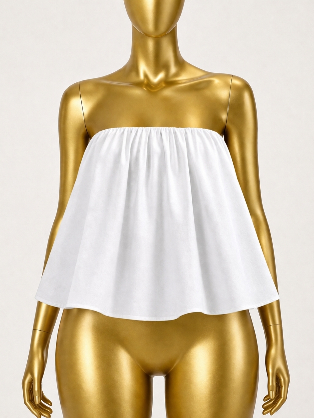 💋WHITE STRAPLESS RUFFLED TUBE TOP!!! - Picture 2 of 10